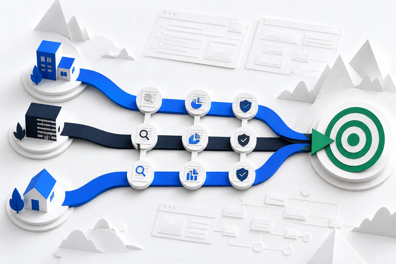 Three SEO support routes compared against evidence before reaching one business goal