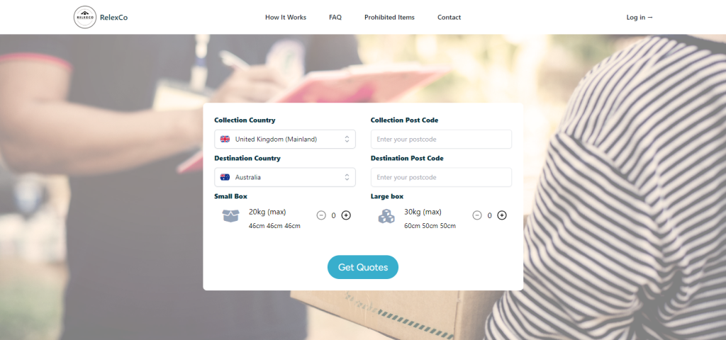 RelexCo web application homepage